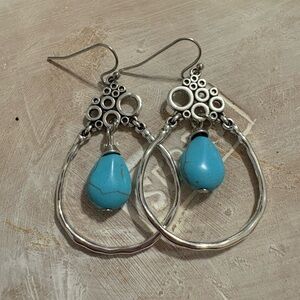Silver and Turquoise Drop Earrings